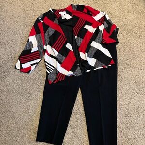 EUC Alfred Dunner set, top sz XL, pants size 18 short (approximate 27" inseam)